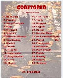 Goretober 2020 Inktober In 2020 Art Prompts Drawing Challenge Creative Drawing Prompts