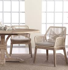 Teak & white woven dining chair. Luca Sand Woven Dining Chairs Side Chairs Dining Woven Dining Chairs Side Chairs