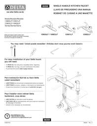 Knowing the special parts and when they are needed aids faster troubleshooting common problems that delta kitchen faucet. Delta 10901lf 10900lf Operating Instructions Manualzz