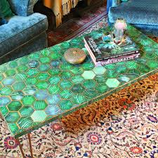 Faux Tile Malachite Table Diy Tile Tables Tiled Coffee Table Diy Table