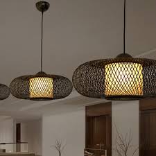 Black bamboo light, hanging lamp modern lampshade that we ply this rare form. 1 Head Oval Pendant Lamp Chinese Style Hand Knitted Bamboo Hanging Ceiling Light In Black Wood Beautifulhalo Com