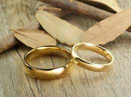 18k Gold Filled Dome Polish Matching Wedding Bands Couple Etsy Wedding Rings Simple Couple Rings Gold Anniversary Ring Set