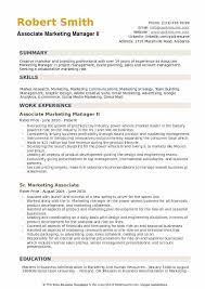 Sample marketing manager resume to adapt for your own use. Associate Marketing Manager Resume Samples Marketing Manager Resume Template Piccomemorial