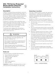 Hochiki projected beam smoke detector receiver spa_24b. Esl 770 Series Projected Beam Smoke Detector Manualzz