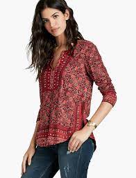 Check spelling or type a new query. Lucky Brand Women S Mixed Print Floral Peasant Top Red Multi S