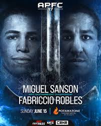 Our first Bantamweight king gets crowned at APFC 17. 🏆🏆 7-2 Miguel Sanson  vs 10-2 Fabriccio Robles. 🔥 Watch live
