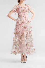 Flower Embellished Lace See Through Dress Fashion Dresses Wonderful Dress