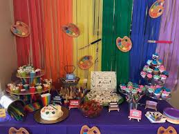 Paint Party Dessert Table Party Desserts Paint Party Party Dessert Table
