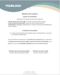 La introducción es la parte que suele elaborarse hasta el final, una vez que se sabe, por ejemplo, en cuántos apartados se dividirá el reporte. Reporte De Actividades Ejemplos Y Formatos Excel Word Y Pdfs Descarga Gratis