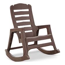 Adams Usa Brown Stackable Plastic Rocking Chair S With Solid Seat Lowes Com In 2020 Plastic Rocking Chair Patio Rocking Chairs Plastic Patio Chairs