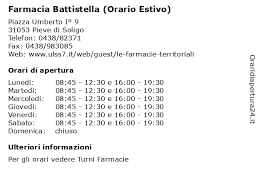 Battistella company, gruppo che dal 1953 produce sistemi di arredamento con i tre brand novamobili, nidi e cinquanta3, da inizio 2021 dedicherà energie, passione e risorse all'ampliamento del suo quartier generale a pieve di soligo (tv). á… Orari Farmacia Battistella Orario Estivo Piazza Umberto I 9 31053 Pieve Di Soligo