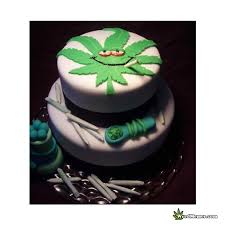 Cannabis birthday cake for stoners. Stoned Marijuana Leaf Birthday Cake With Real Joints Weed Memes