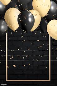 Black And Gold Balloon Border Design Download Premium Illustration Of Golden Rectangle Balloons Frame Design In 2020 Balloon Frame Happy Birthday Wallpaper Iphone Background Wallpaper