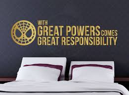 With Great Power Comes Great Responsibility Spiderman Inspired Disney Quote Wall Vinyl Decal Vinyl Wall Decals Vinyl Decals Quotes Vinyl Wall