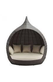Patio with year round greenery. Outdoor Modern Daybed Cocoon Lounger Outdoor Daybed Contemporary Outdoor Furniture Outdoor Beds