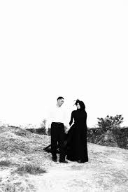 Black And White Hijab Prewedding Pre Wedding Photography Couple Photos