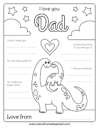 I love you daddy printable coloring pages. I Love Dad Coloring Page Free Printable Views From A Step Stool