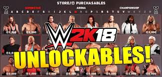 This can be accrued by simply playing matches, though you'll earn even more if you win them. Wwe 2k18 All Unlockables Characters Arenas Championships Vc Purchasables Wwe 2k18 Guides