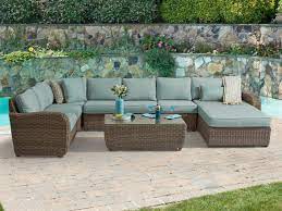 Biscayne 6 Pc Aluminum Resin Wicker Sectional Group Fortunoff Backyard Store Moveis De Rattan Moveis
