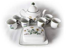 Seltmann Weiden Bavaria Renate Flora Porcelain Tea Set With Botanical Illustrations Vintage Ware Made In Germany Porcelain Tea Set Botanical Illustration Tea Set