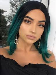 Purple is, without a doubt, one of the most popular hair colors. Short Black To Green Ombre Bob Synthetic Lace Front Wig Fashionlovehunter