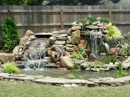 Two Level Waterfall Pond Aquascape Waterfalls Backyard Garden Services Lawn And Garden