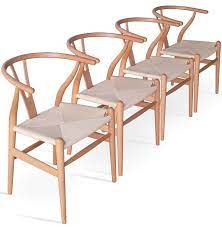 Tufted fabric parsons dining chairs set of 2, 39.8x22.4x17.5 upholstered high back padded dining chairs w/solid wood legs, classic linen parsons chair for home/kitchen/living room, beige, s4838. Solid Wood Dining Chair Wishbone Chair Rattan Armchair Y Chair Set Of 4 Buy Online In Germany At Desertcart De Productid 160139857