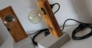 Tisch Nachtischlampen Handgefertigt Aus Beton Und Altholz Hochwertige E27 Kunststoff Fassung Mit Schalter Textilkabel Und Ste Lampe Beton Lampe Diy Lampen