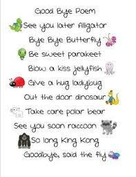 Good Bye Poem Teacherspayteachers Com Goodbye Songs For Preschool Kids Poems Classroom Songs