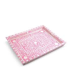 Whether your taste is glam or minimalist, there's a material that suits your style. Bone Inlay Pink Tray