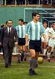 Rafael Albrecht of Argentina comes out to face West Germany at the 1966  World Cup Finals.