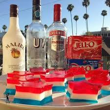 Red White And Blue Jello Shots Jello Shot Recipes Fourth Of July Food Jello Shots