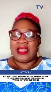 On today’s show, while reacting to Doctor Femi Olaleye’s life sentence for  defiling his wife’s niece ,Damilola Adekoya, expressed her dissatisfaction  toward the Nigerian legal system as regards poor ...