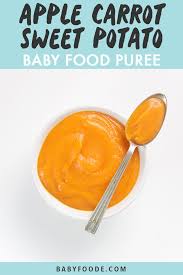 Making this sweet potato baby food {and all other baby food varieties} is super simple! Apple Carrot Sweet Potato Baby Food Puree 6 Months Baby Foode