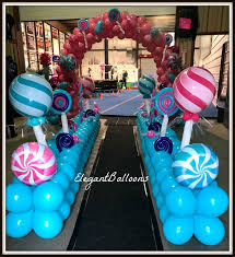 1st Birthday Balloon Decoration Ideas For Birthday Party Candy Themed Party Ballooncandy Www Elegantballoons Com Candy Themed Party Candy Birthday Party Candyland Birthday