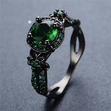 Black And Gold Ring Black Gold Emerald Ring Black Gold Ring Emerald Ring Gold Emerald Wedding Rings