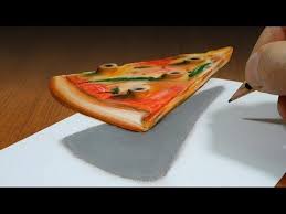 Pizza Slice 3d Trick Art On Paper Optical Illusion Youtube Art Tips Paper Art Optical Illusions