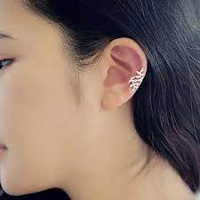 4 19 Women S Stud Earrings Ear Cuff Helix Earrings Ladies Small Earrings Jewelry Golden Silver For Casual Daily Silver Earring Cuff Leaf Ear Cuffs Ear Cuff Earings