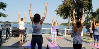 Maybe you would like to learn more about one of these? Lake County Illinois Cvb Bellinis Beer Yoga On The Deck At The Sunset Pavillion In Breezewald Park