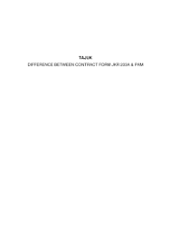 Pam 2006 comes in two versions, with quantities and without quantities and it was launched on april 2007. Difference Between Contract Form Jkr 203a Pam
