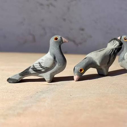 Teeny tiny little pigeons made with scraps of clay #potterylove #handmade  #ceramics