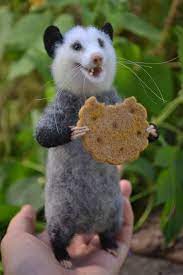 Felted Possum Needle Felt Opossum Realistic Felted Miniature Felt Animals Cute Animals Animals