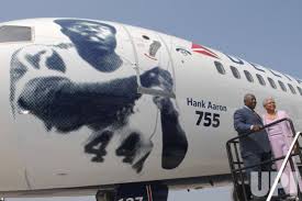 Photo: DELTA AIR LINES HONORS HANK AARON'S 755 HOME RUNS WITH SIGNATURE  AIRCRAFT