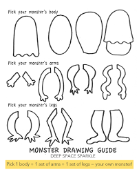 Monster Drawing Guide Monster Drawing Deep Space Sparkle Monster