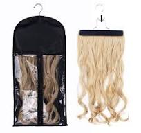 1 Pack Extra Long Hair Extension Holder Wig Storage Bag with Hanger  Hairpieces Ponytail Bundles Storage Carrier Case for Store Style Hair  Travel Hair ...
