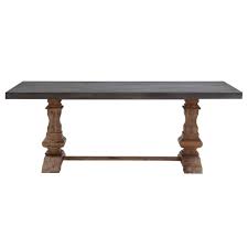 Modus Furniture Crossroads Thurston Natural Concrete Double Pedestal Dining Table 9ks861t The Home Depot In 2021 Pedestal Dining Table Double Pedestal Dining Table Rectangular Dining Table