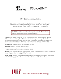 MIT Open Access Articles Ab initio optimization of phonon drag effect for  lower- temperature thermoelectric energy conversion