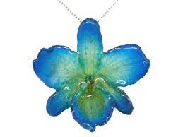 Orchid Flower Necklace Real Flower Jewelry In Resin Nobile Etsy Real Flower Jewelry Flower Jewellery Real Flowers