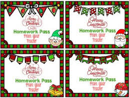 Free Christmas Homework Passes From Your Teacher Student Christmas Gifts Homework Pass Students Christmas