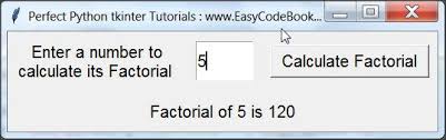 Factorials get very large, so it is often better to deal with logarithms of the number. Python Gui Find Factorial By Recursive Function Easycodebook Com